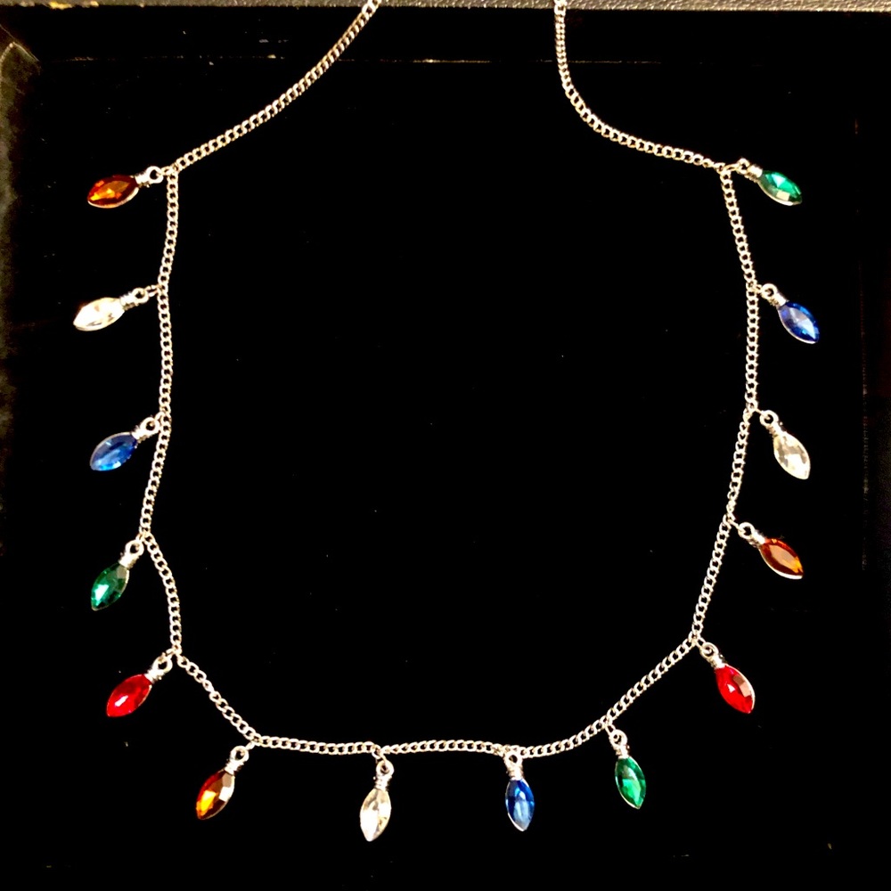 Festive Christmas lightbulb necklace